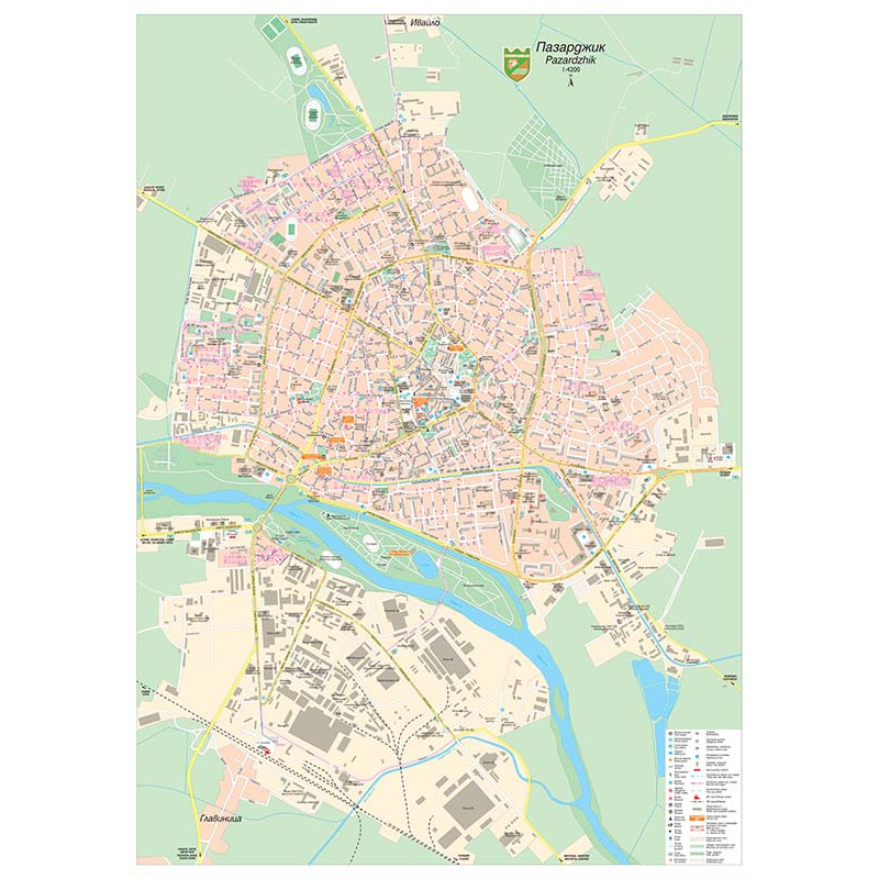 Пазарджик, стенна карта