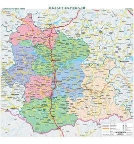 Област Кърджали, стенна карта