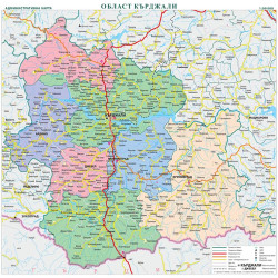 Област Кърджали, стенна карта