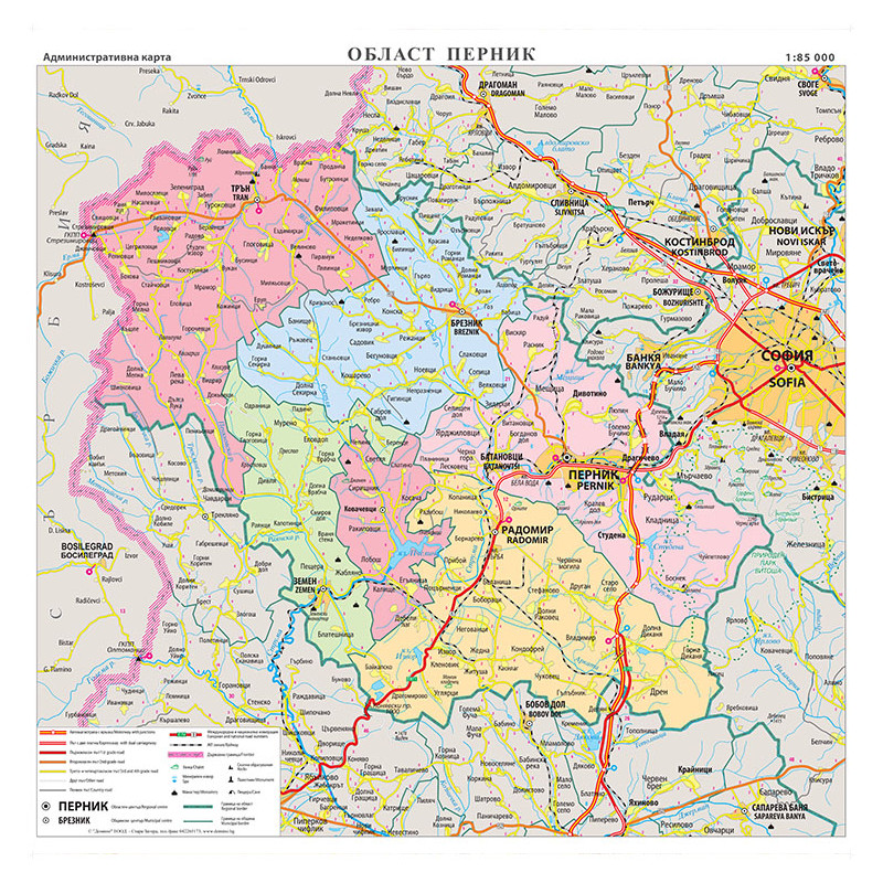 Област Перник, стенна карта