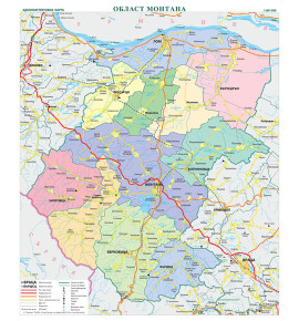 Област Монтана, стенна карта