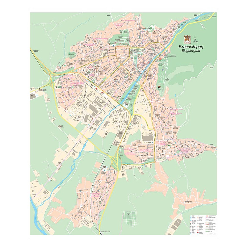 Благоевград, стенна карта