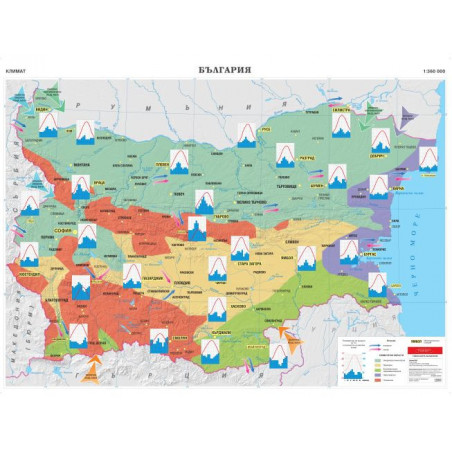 България. Климат, стенна карта