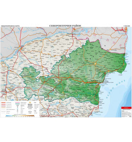 България - Североизточен район, общогеографска стенна карта