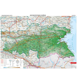 България - Югоизточен район, общогеографска стенна карта