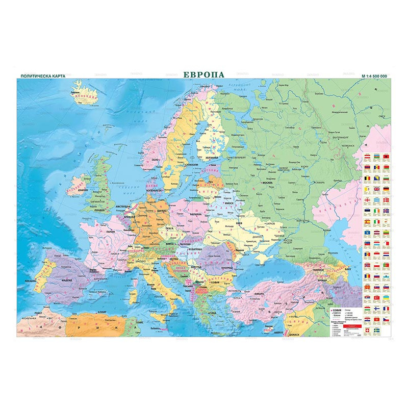 Европа. Политическа стенна карта
